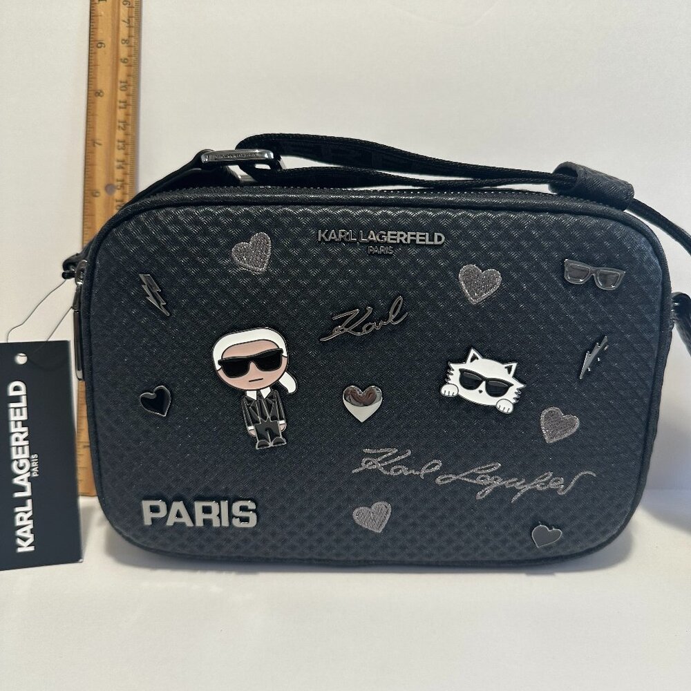 NWT KARL LAGERFELD Maybelle Pin Crossbody Back Bag